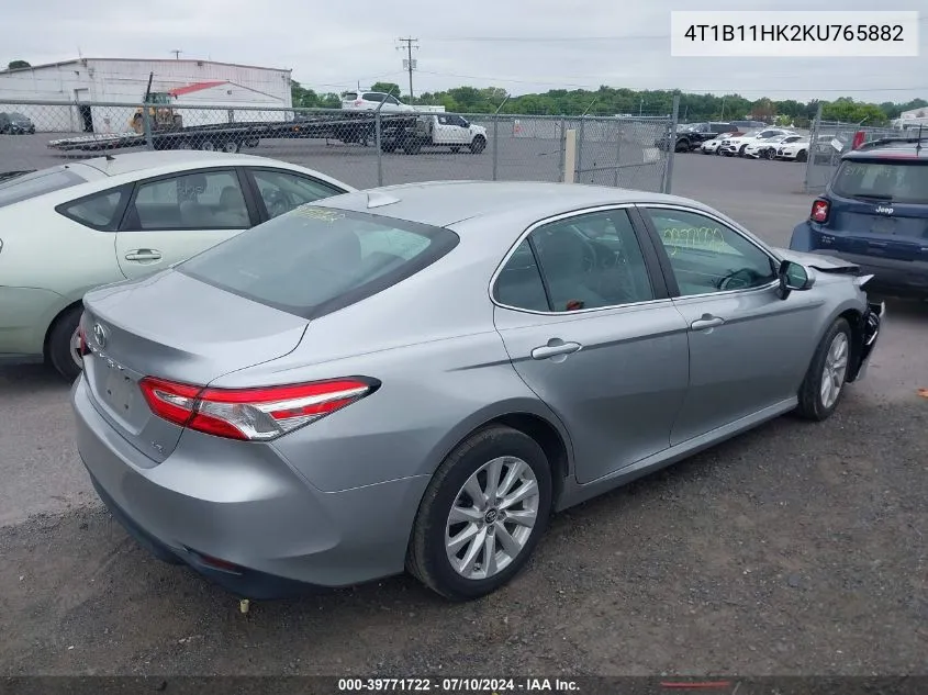 4T1B11HK2KU765882 2019 Toyota Camry Le