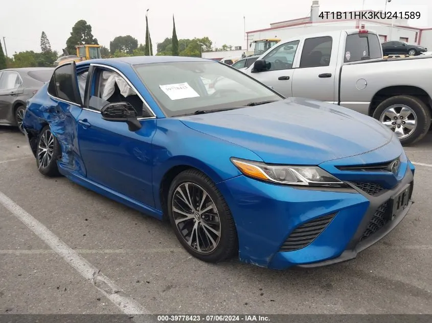 4T1B11HK3KU241589 2019 Toyota Camry Se