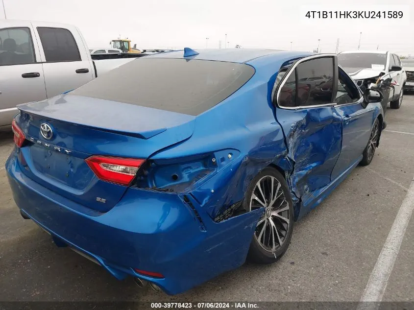 4T1B11HK3KU241589 2019 Toyota Camry Se