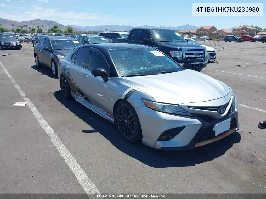 2019 Toyota Camry Xse VIN: 4T1B61HK7KU236980 Lot: 39790749