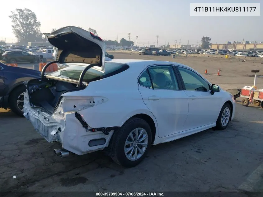 4T1B11HK4KU811177 2019 Toyota Camry Se