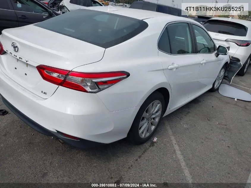 4T1B11HK3KU255251 2019 Toyota Camry Le