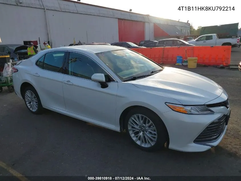 4T1B11HK8KU792214 2019 Toyota Camry Xle