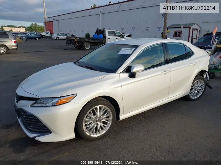 4T1B11HK8KU792214 2019 Toyota Camry Xle