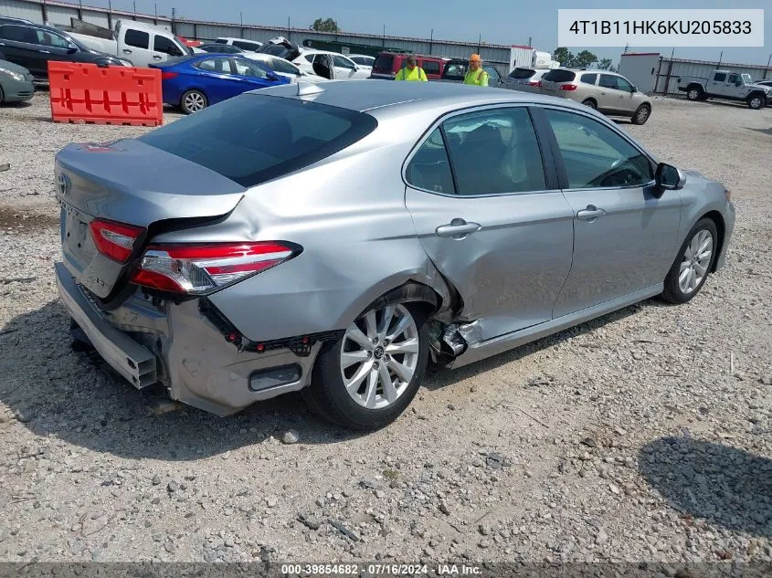 2019 Toyota Camry Le VIN: 4T1B11HK6KU205833 Lot: 39854682