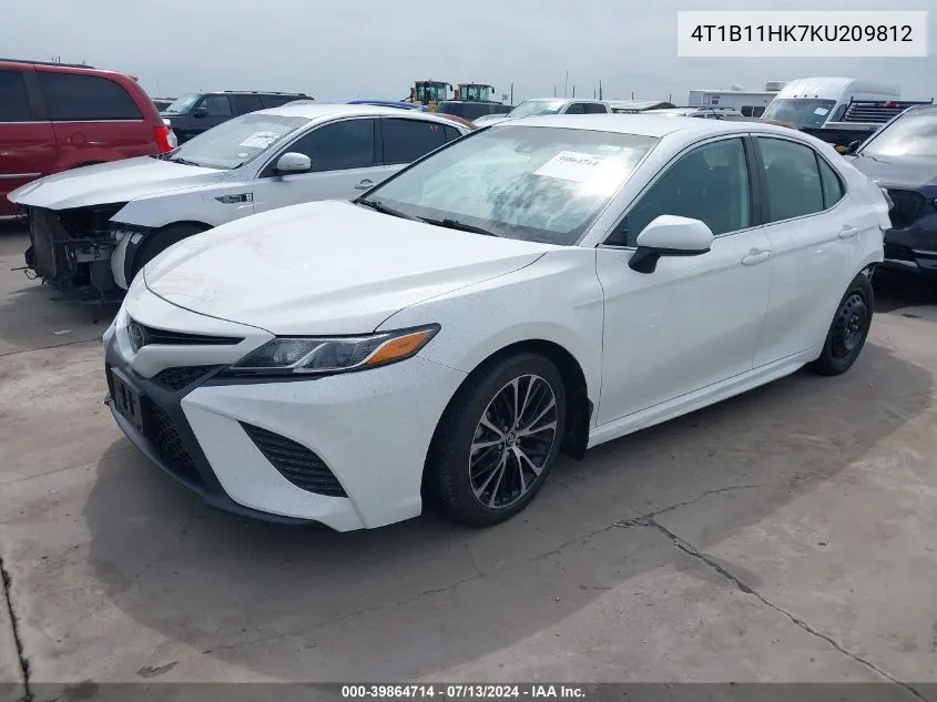 2019 Toyota Camry Se VIN: 4T1B11HK7KU209812 Lot: 39864714