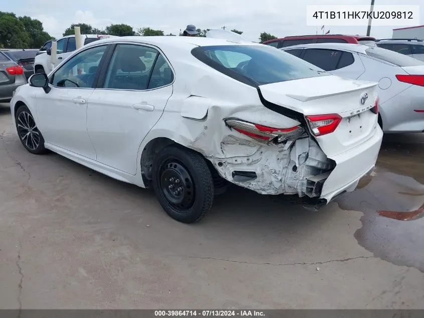 2019 Toyota Camry Se VIN: 4T1B11HK7KU209812 Lot: 39864714