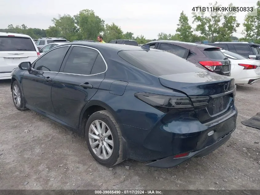 2019 Toyota Camry Le VIN: 4T1B11HK9KU850833 Lot: 39885490