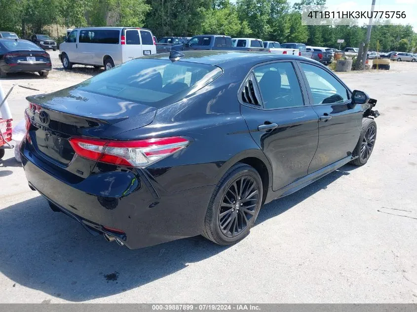 2019 Toyota Camry Se VIN: 4T1B11HK3KU775756 Lot: 39887899