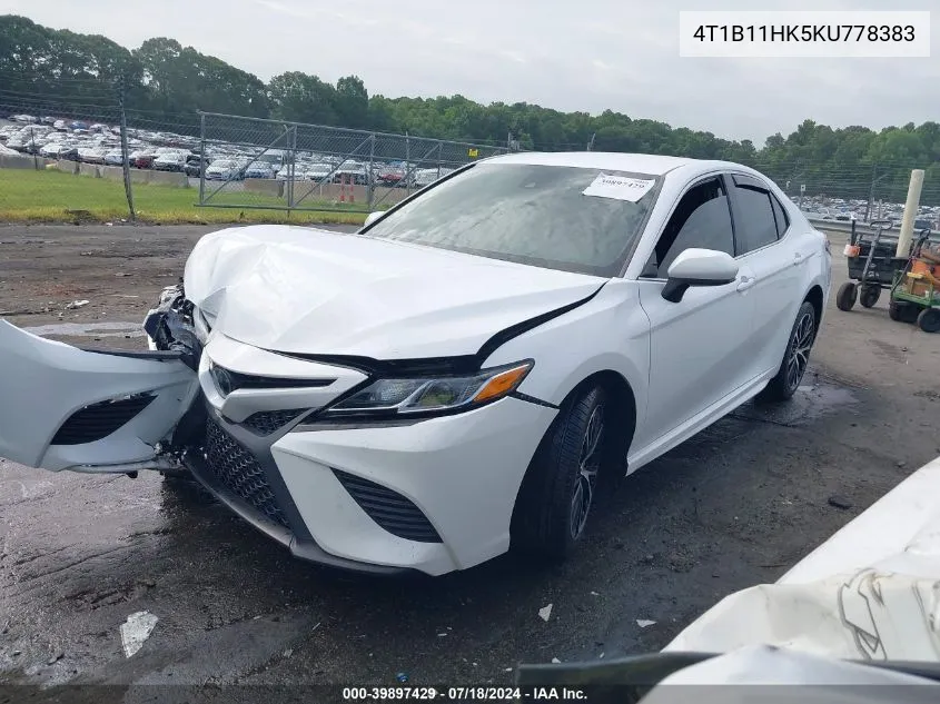 2019 Toyota Camry Se VIN: 4T1B11HK5KU778383 Lot: 39897429