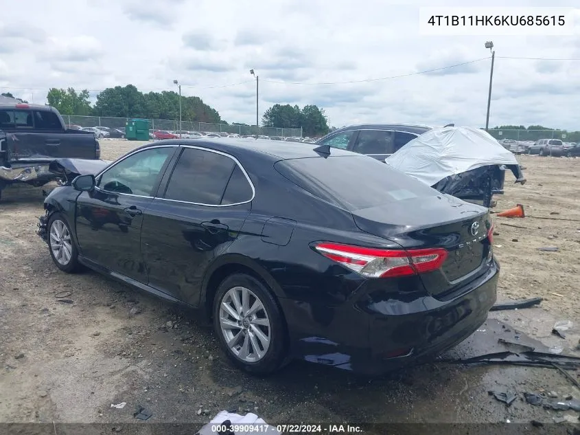 4T1B11HK6KU685615 2019 Toyota Camry Le