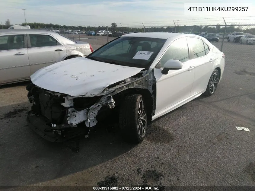 2019 Toyota Camry Se VIN: 4T1B11HK4KU299257 Lot: 39916882