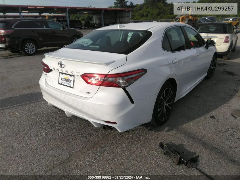 2019 Toyota Camry Se VIN: 4T1B11HK4KU299257 Lot: 39916882