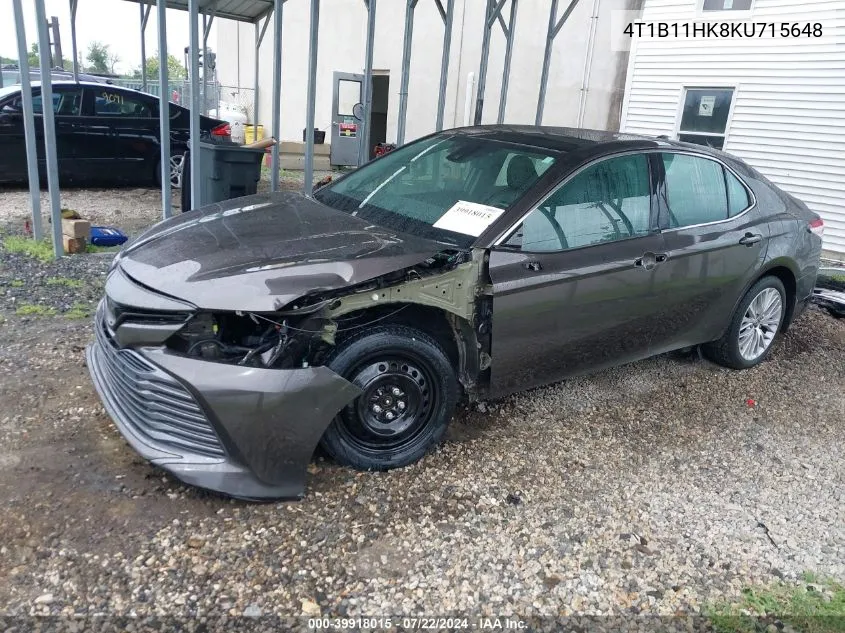 2019 Toyota Camry Xle VIN: 4T1B11HK8KU715648 Lot: 39918015