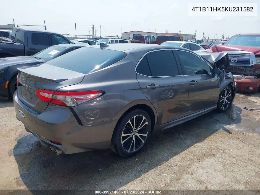 2019 Toyota Camry Se VIN: 4T1B11HK5KU231582 Lot: 39921453