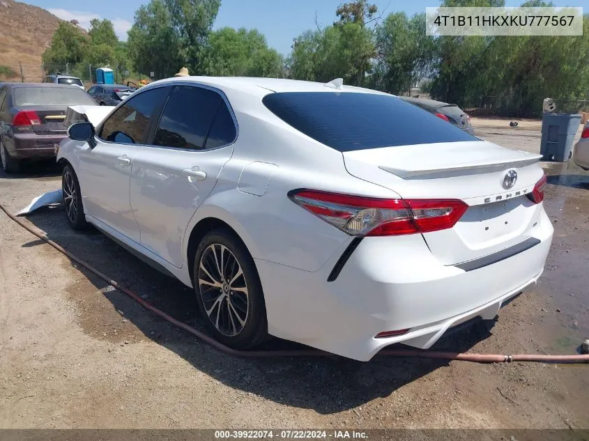 4T1B11HKXKU777567 2019 Toyota Camry Se