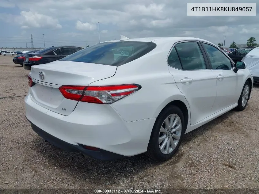 4T1B11HK8KU849057 2019 Toyota Camry Le