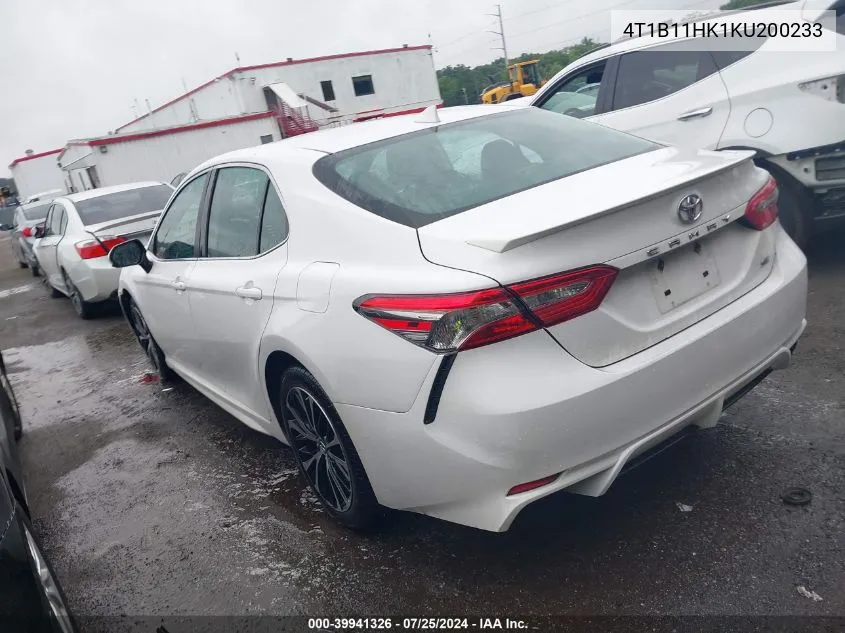 4T1B11HK1KU200233 2019 Toyota Camry Se