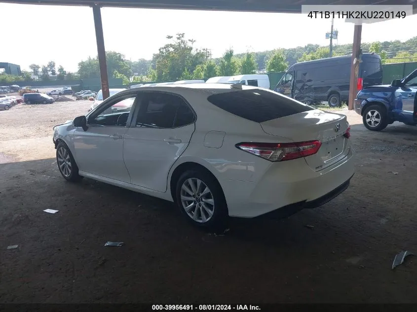 4T1B11HK2KU220149 2019 Toyota Camry L/Le/Se/Xle