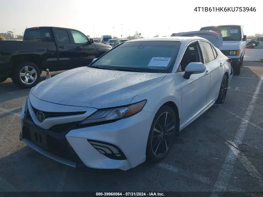 2019 Toyota Camry Xse VIN: 4T1B61HK6KU753946 Lot: 39960064