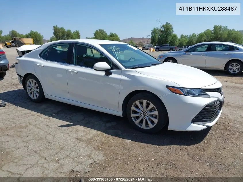 2019 Toyota Camry Le VIN: 4T1B11HKXKU288487 Lot: 39965706