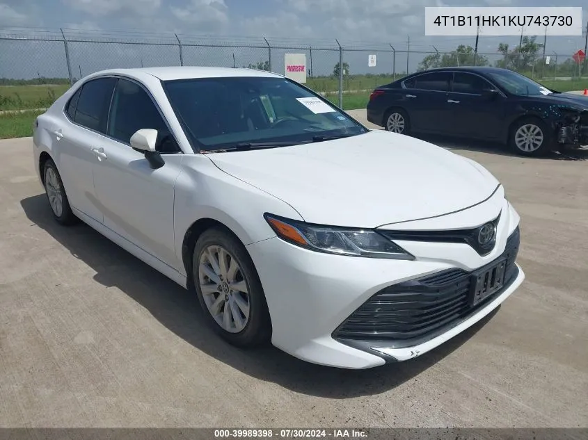 2019 Toyota Camry Le VIN: 4T1B11HK1KU743730 Lot: 39989398