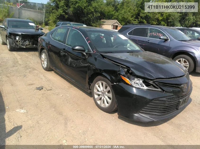 2019 Toyota Camry Le VIN: 4T1B11HK0KU215399 Lot: 39989955