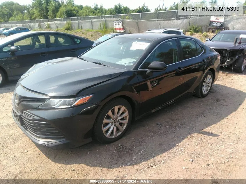 2019 Toyota Camry Le VIN: 4T1B11HK0KU215399 Lot: 39989955