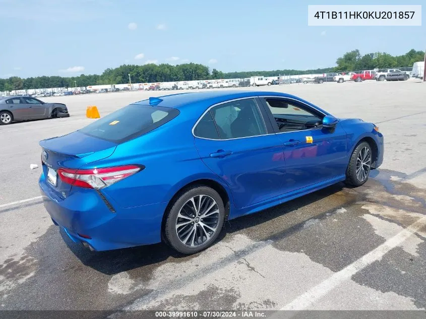 2019 Toyota Camry Se VIN: 4T1B11HK0KU201857 Lot: 39991610