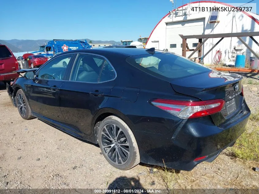 2019 Toyota Camry L/Le/Xle/Se/Xse VIN: 4T1B11HK5KU259737 Lot: 39991612