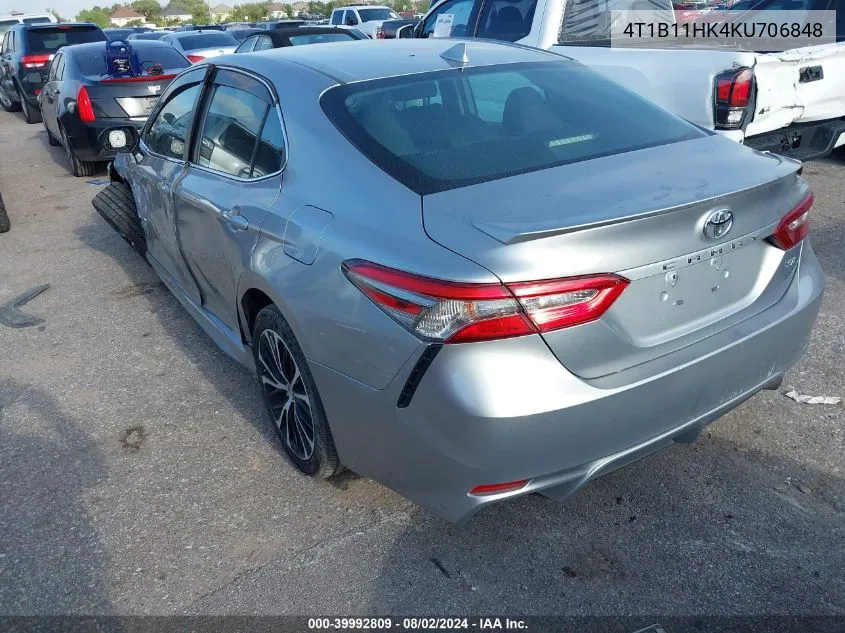 2019 Toyota Camry Se VIN: 4T1B11HK4KU706848 Lot: 39992809