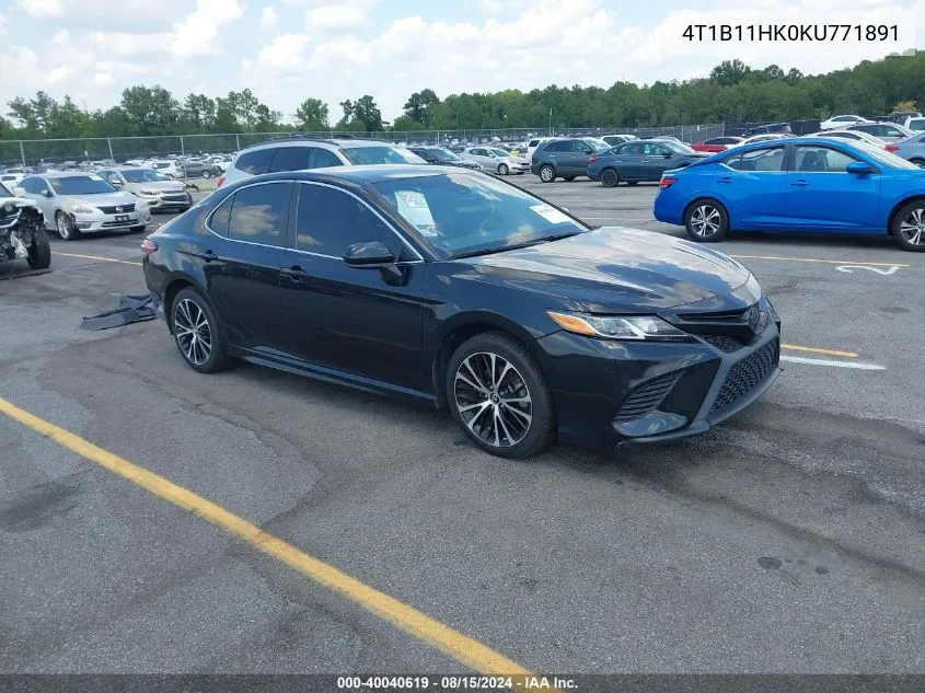 2019 Toyota Camry Se VIN: 4T1B11HK0KU771891 Lot: 40040619