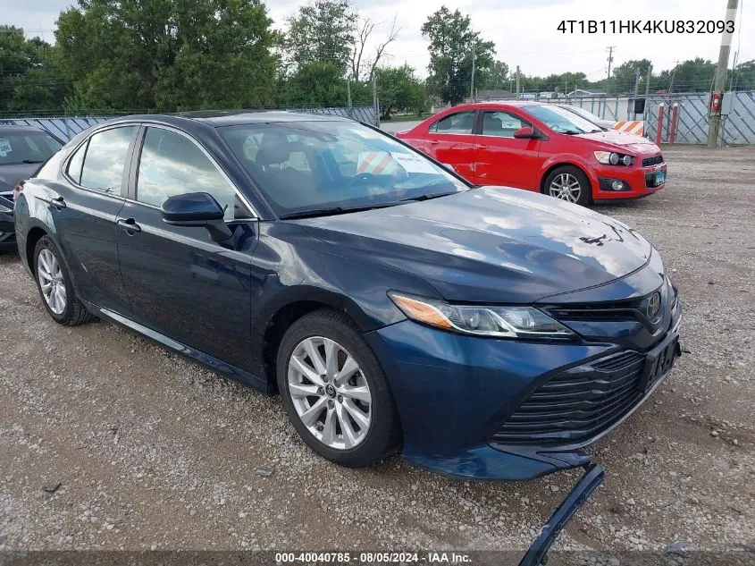 2019 Toyota Camry Le VIN: 4T1B11HK4KU832093 Lot: 40040785