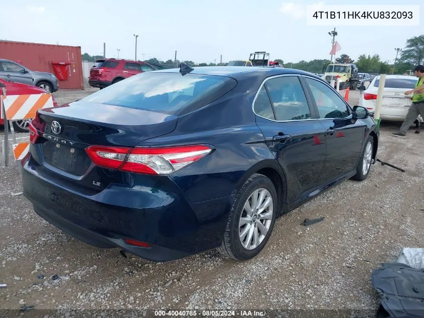 4T1B11HK4KU832093 2019 Toyota Camry Le