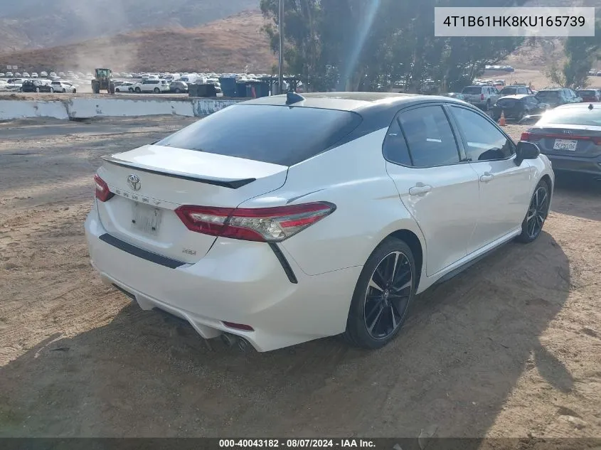 2019 Toyota Camry Xse VIN: 4T1B61HK8KU165739 Lot: 40043182