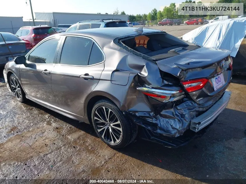 4T1B11HK3KU724144 2019 Toyota Camry Se