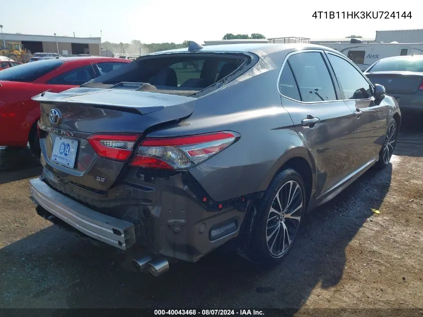 2019 Toyota Camry Se VIN: 4T1B11HK3KU724144 Lot: 40043468