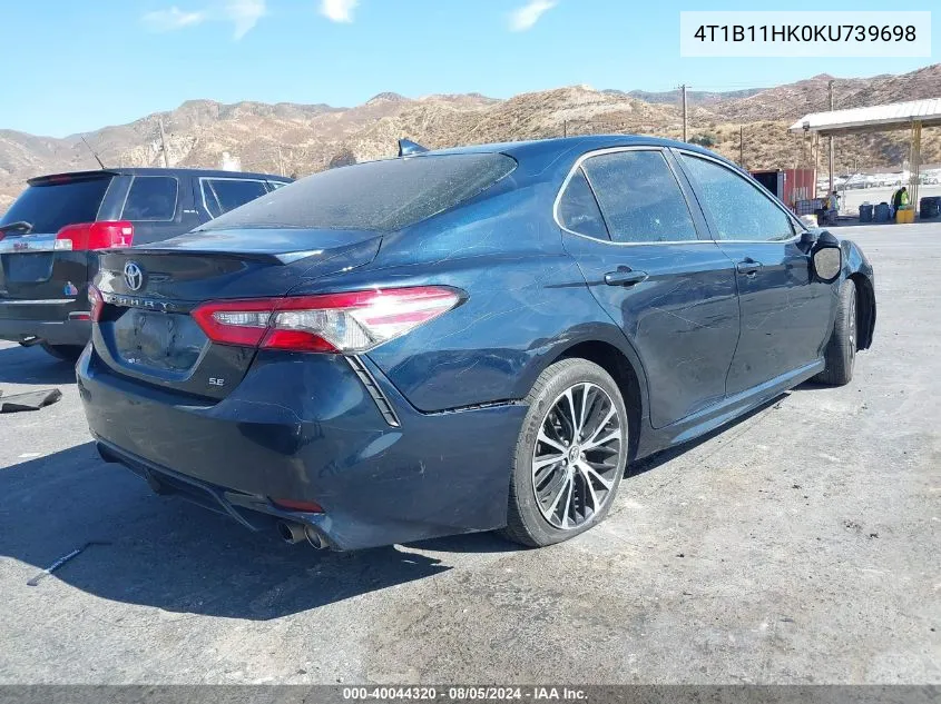 2019 Toyota Camry Se VIN: 4T1B11HK0KU739698 Lot: 40044320