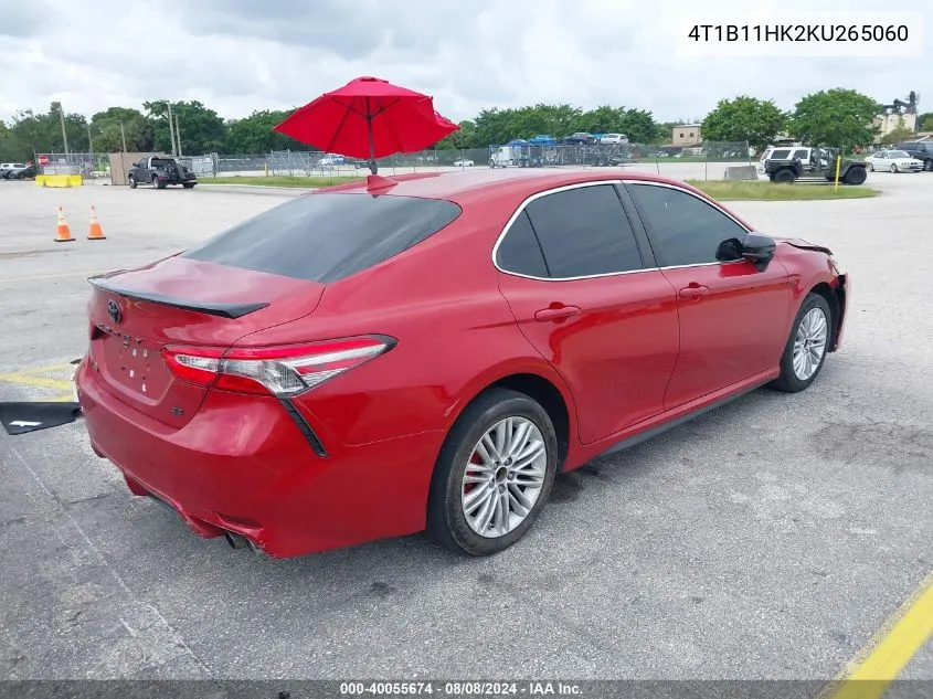 4T1B11HK2KU265060 2019 Toyota Camry L/Le/Xle/Se/Xse