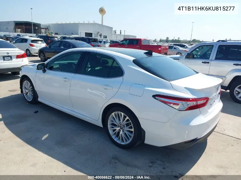 2019 Toyota Camry Xle VIN: 4T1B11HK6KU815277 Lot: 40056622