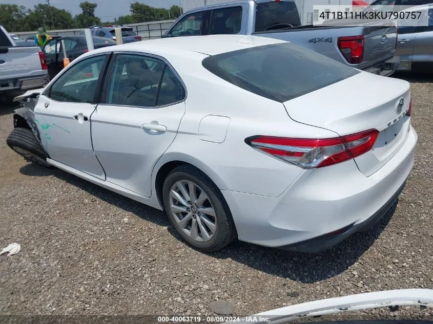 2019 Toyota Camry Le VIN: 4T1B11HK3KU790757 Lot: 40063719