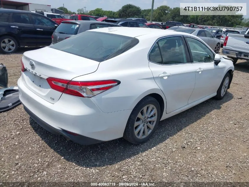 4T1B11HK3KU790757 2019 Toyota Camry Le