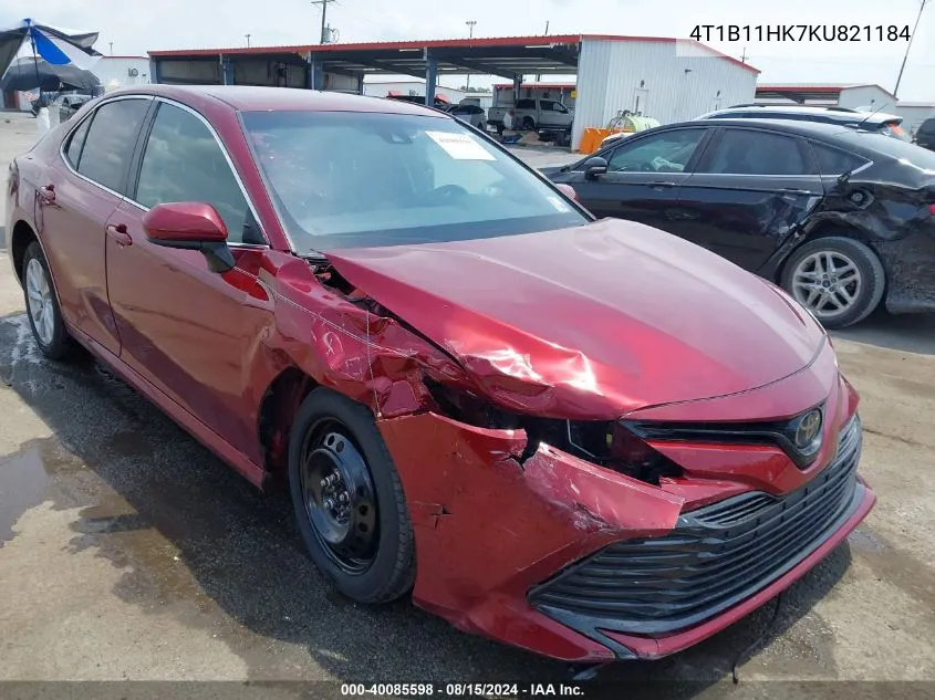 2019 Toyota Camry Le VIN: 4T1B11HK7KU821184 Lot: 40085598