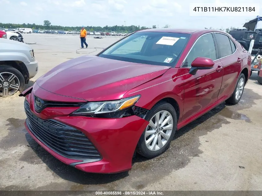 2019 Toyota Camry Le VIN: 4T1B11HK7KU821184 Lot: 40085598