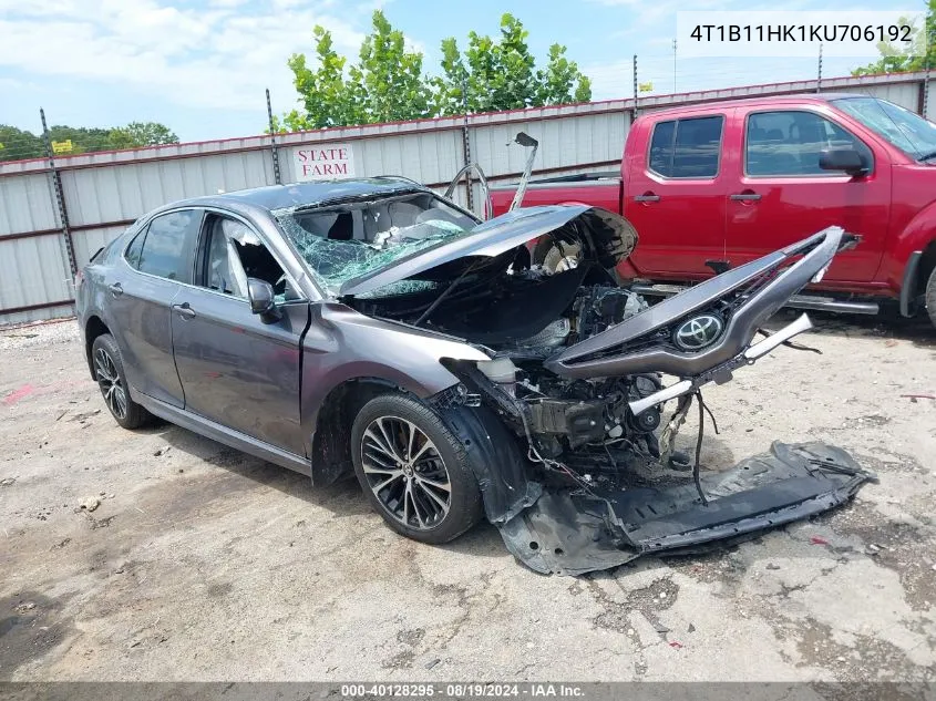 2019 Toyota Camry Se VIN: 4T1B11HK1KU706192 Lot: 40128295