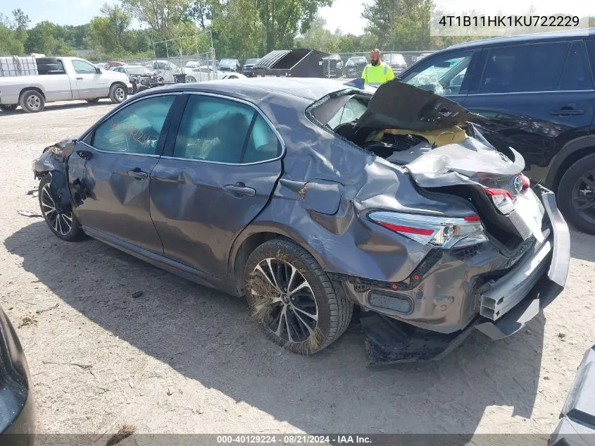 2019 Toyota Camry Se VIN: 4T1B11HK1KU722229 Lot: 40129224