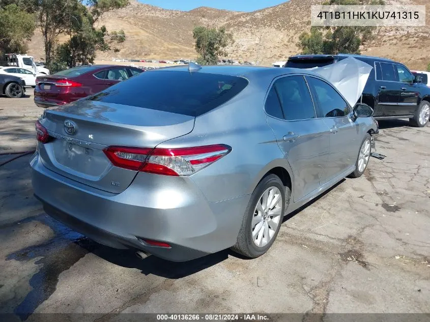 4T1B11HK1KU741315 2019 Toyota Camry L/Le/Se/Xle