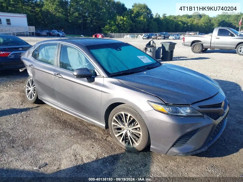 4T1B11HK9KU740204 2019 Toyota Camry Se