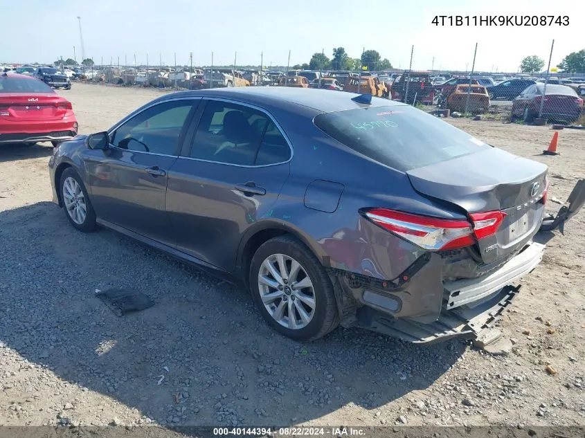 4T1B11HK9KU208743 2019 Toyota Camry Le