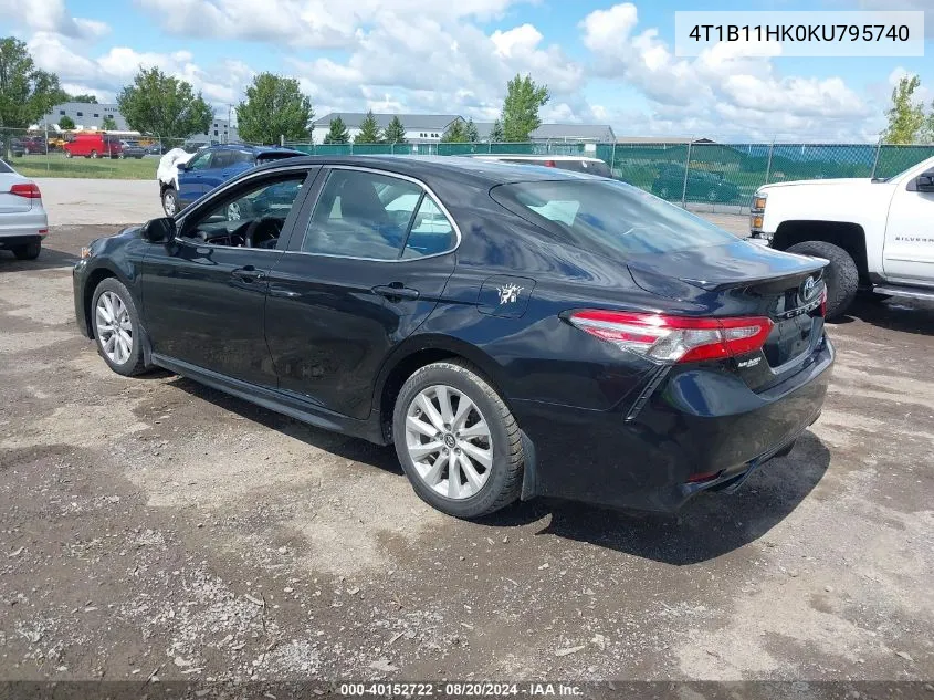 4T1B11HK0KU795740 2019 Toyota Camry Se